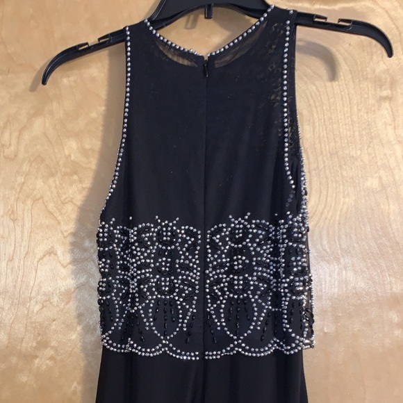 Black Beaded Halter Maxi Dress - Picture 11 of 12